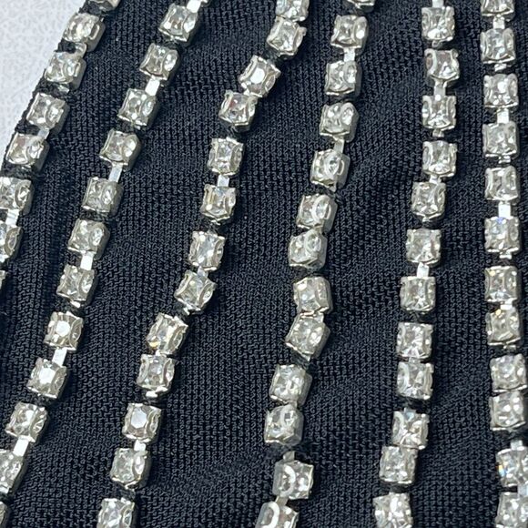 Hot & Delicious Rhinestone Black  Triangle Halter Bikini Top Women’s Size M NWT - Picture 6 of 12